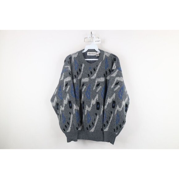 Vintage Other - Vintage 90s Coogi Style Womens Large Abstract Geometric Knit Grandma Sweater